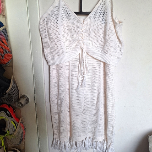 Almost Famous 2XL White Crochet Top and Skirt Set - Picture 4 of 12